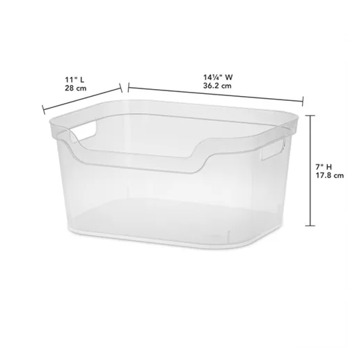 Miniatura 3 de Sterilite Contenedor de almacenamiento pulido con frente de pala abierta de 7 x 11 x 14.25 pulgadas con cómodas asas pasantes para organización