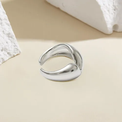 Miniatura 191 de Anillo de plata de ley 925, minimalista, ajustable, hecho a mano, para mujeres y niñas
