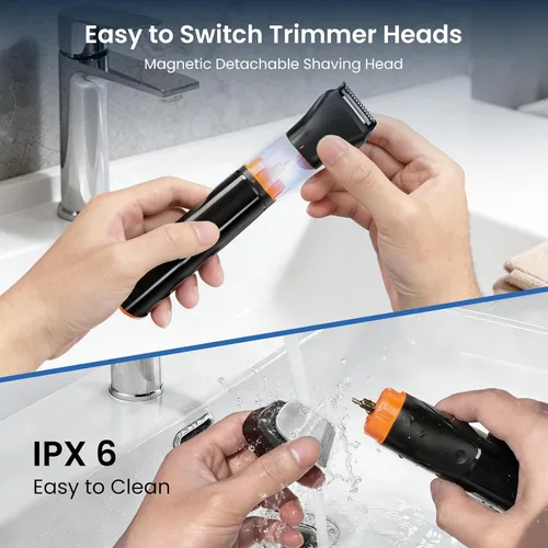 Miniatura 11 de MAXGROOM - Cortadora de barba 6 en 1 para hombres, afeitadora eléctrica inalámbrica impermeable, kit de aseo para bigote, cabello, cara, nariz