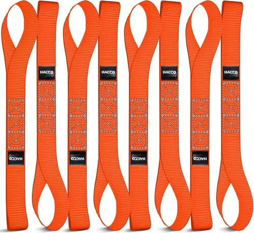 Miniatura 7 de Haccoplanet Paquete de 8 correas de amarre de bucle suave para motocicleta, de 1.6 x 17 pulgadas, resistencia de rotura de 10000 libras, bucles