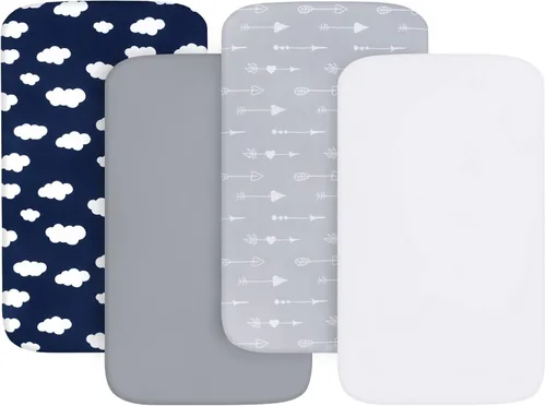 Miniatura 17 de Sábanas para moisés de bebé, paquete de 4 unidades, compatibles con Dream On Me Lacy/Karley Bedside Sleeper/Graco Sense2Snooze/DreamMore Bedside