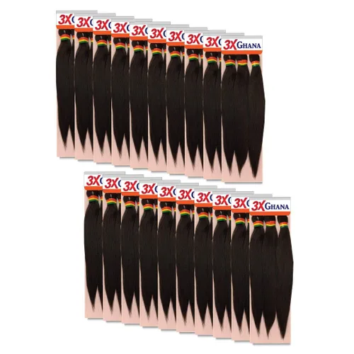 Miniatura 16 de REALISTIC - Paquete múltiple. Trenzas preestiradas X-Pression 3X Ghana de 60 pulgadas 100% Kanekalon Fácil de trenzar, sin nudos, alimentación
