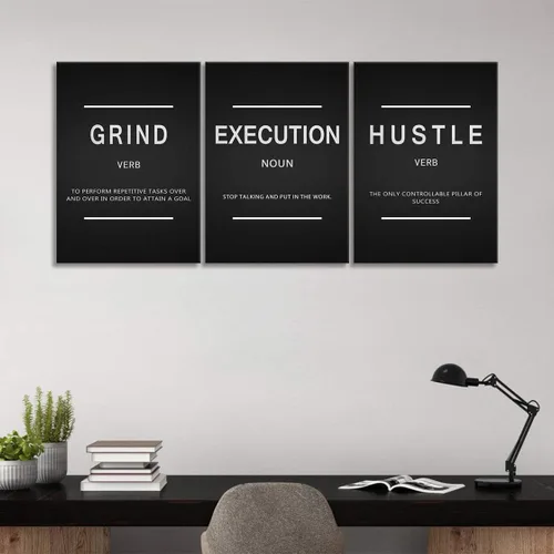 Miniatura 3 de Urttiiyy - 3 pósteres de arte inspirador, impresión en lienzo con citas de motivacionales, ideales para la decoración de paredes de oficina y hogar