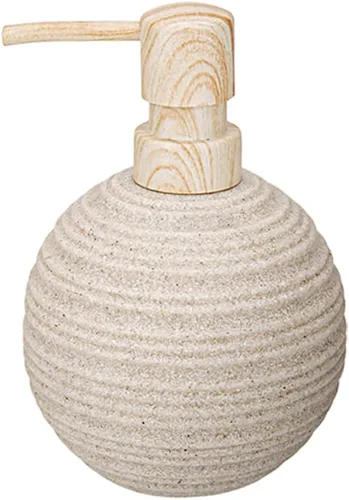 Miniatura 9 de 1 dispensador de jabón de manos, dispensador de jabón líquido de resina texturizada de arenisca para encimera de baño, dispensador de jabón