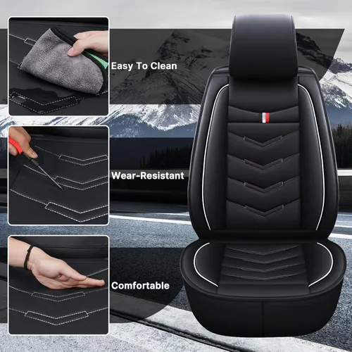 Miniatura 3 de Funda de asiento de automóvil para Mercedes-Benz GLC 300 2017-2022, duradera, resistente al desgaste, impermeable, funda de asiento deportiva Negro