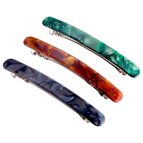 Miniatura 10 de HYFEEL Pasadores franceses largos para mujer, cabello fino y grueso, pinzas grandes de 4 pulgadas para cola de caballo, accesorios elegantes