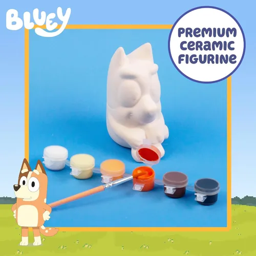 Miniatura 2 de Figurita de Bingo para Pintar Bluey, Figurita de Bingo de Cerámica para Pintar, Incluye 6 Pinturas Acrílicas, Pincel, Juguetes Bluey, Adornos