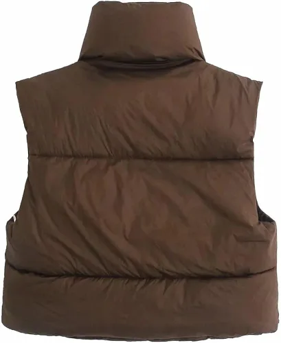 Miniatura 2 de Chaleco acolchado para mujer ligero sin mangas cálido para exteriores acolchado chaleco acolchado