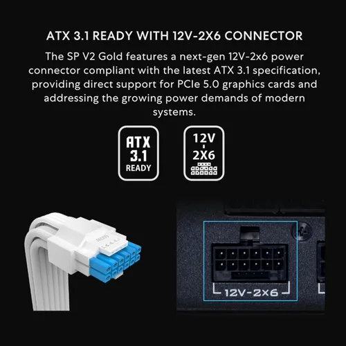 Miniatura 4 de Lian Li Fuente de alimentación SP750 V2 Gold SFX de 750 vatios Cable nativo de 12V-2x6 - Bajo ruido - Eficiencia Gold 80+ - Cumple con ATX 3.1
