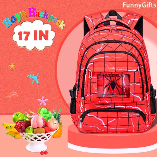 Miniatura 2 de FunnyGifts Mochilas para niños y niñas, mochila escolar para escuela primaria y preescolar para niños de 4, 5, 6, 7, 8, 9, 10, 11, 12