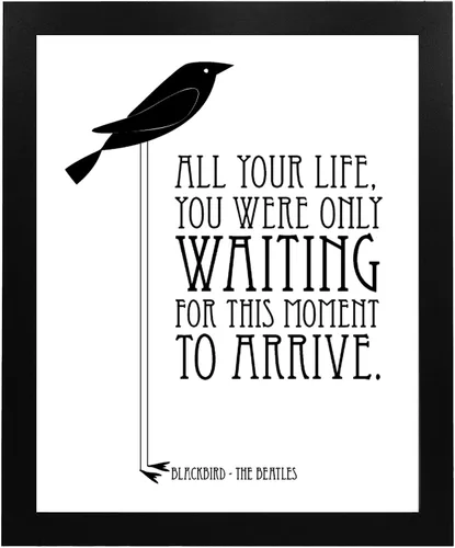 Miniatura 5 de AMERICAN LUXURY GIFTS Blackbird Song Lyric - Póster clásico clásico de rock para el hogar, dormitorio, estudio o cueva de hombre, impresión