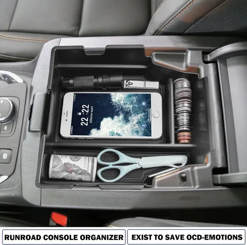 Miniatura 5 de RUNROAD Bandeja organizadora de consola central compatible con Chevy Traverse 2018-2021 2022 2023, caja de almacenamiento secundaria, bandeja
