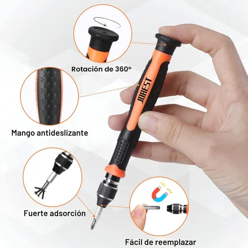 Miniatura 2 de Jorest Juego de destornilladores de precisión de 24 piezas con Torx T5 T6 T8 T9, Y00, estrella P5, juego de herramientas de reparación mini