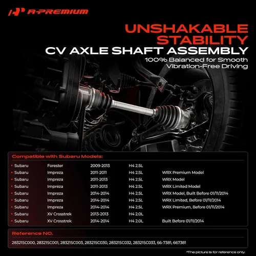 Miniatura 2 de A-Premium Par (2) Conjunto de eje delantero CV compatible con Subaru Impreza 2011-2014, Forester 2009-2013, XV Crosstrek 2013-2014, 2.0L 2.5L, lado