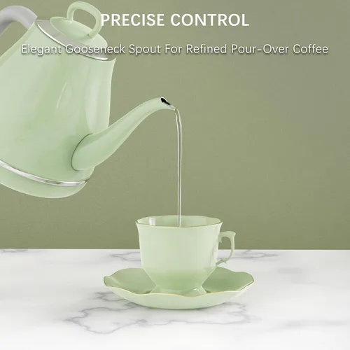 Miniatura 8 de Anfilank - Hervidor eléctrico de cuello de cisne, 1 L 1500W de hervido rápido, hervidor de café y té de acero inoxidable 100% libre de BPA