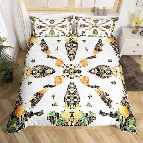 Miniatura 15 de Erosebridal Funda de edredón floral exótica tamaño Queen, juego de ropa de cama bohemio, funda de edredón tribal exótica floral bohemia, flores