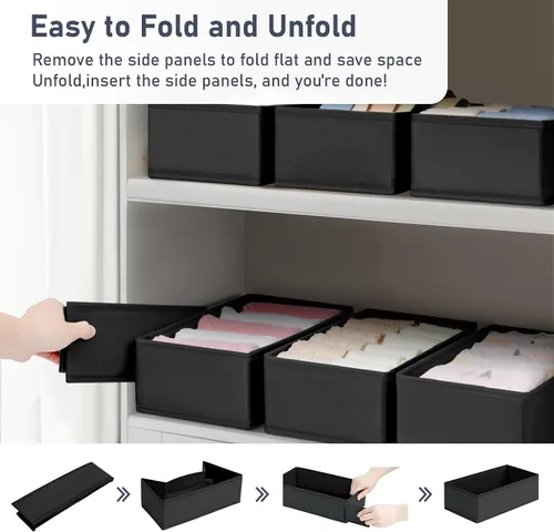 Miniatura 7 de DIMJ Organizador de cajones – Juego de 3 organizadores de ropa pequeña, divisores de cajones para ropa de bebé, ropa interior, calcetines, brasier