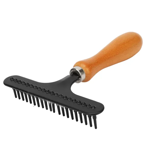 Miniatura 3 de Rastrillo portátil de acero inoxidable para alfombras de mano, rastrillo de limpieza de peluquería para peluquería para salón de belleza
