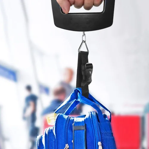 Miniatura 6 de AFUNTA Báscula de equipaje de 110.2 lbs y 0.35 oz, 2 básculas de equipaje digitales de mano para maletas, báscula digital electrónica para colgar