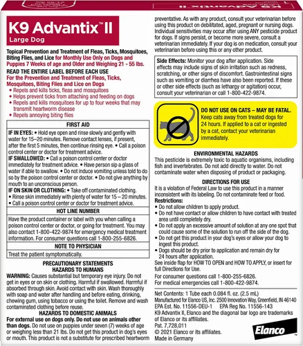 Miniatura 2 de K9 Advantix II - Tratamiento y prevención veterinario recomendado para pulgas, garrapatas y mosquitos para perros grandes Perros 9.5-25 kg