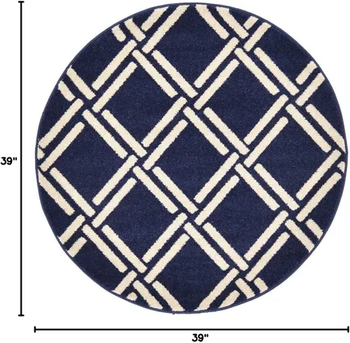 Miniatura 72 de Unique Loom Trellis Collection - Alfombra geométrica moderna azul marino (9 pies x 12 pies)
