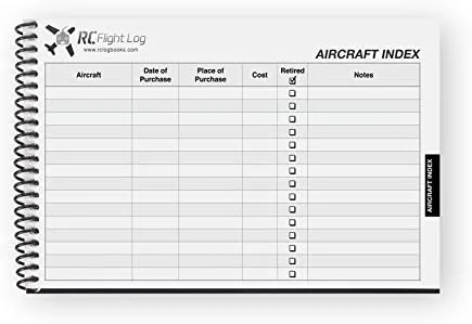 Miniatura 4 de Libro de registro de vuelo RC – Edición Deluxe – Libro de registro de aviones RC todo en uno con registro de vuelo, registro de mantenimiento
