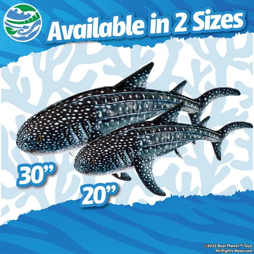 Miniatura 2 de Real Planet Animal de peluche de tiburón ballena de 20 pulgadas, animal de peluche suave, peluche realista para niños, tiburón gigante de peluche