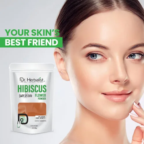 Miniatura 3 de Dr. HERBALIST Hibiscus Powder 7.05 oz - Polvo de flor de hibisco rosa sinensis puro - Té de hierbas y uso cosmético - Halal