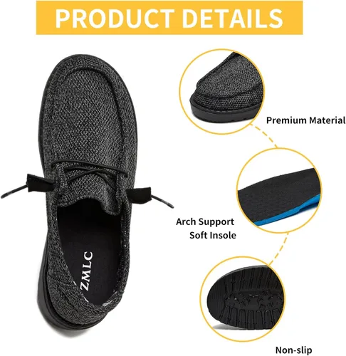 Miniatura 3 de zmlc Mocasines sin cordones para mujer, zapatos planos para mujer, cómodos mocasines informales, zapatos para caminar, zapatos náuticos con suela