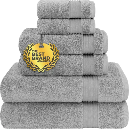 Miniatura 43 de Cotton Paradise - Juego de 4 toallas de mano para baño, 100% algodón turco, toallas suaves y absorbentes para la cara, toallas de mano color gris