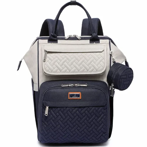 BabbleRoo Mochila para Pañales, Bolsas Grandes Multifunción con Almohadilla Cambiadora y Correas para Cochecito, Estuche para Chupete, Mochila de