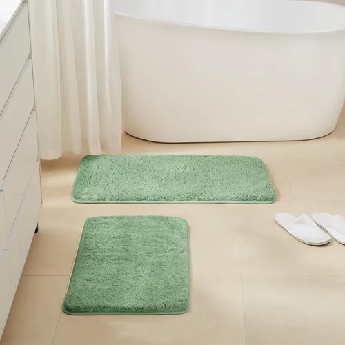 Miniatura 31 de TECHMILLY Alfombras Corredoras de Baño Super Suaves Peludas, Alfombras de Baño de Microfibra Gruesas Antideslizantes Absorbentes, Tapete de Baño