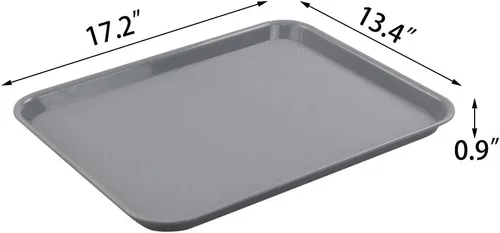 Miniatura 2 de Paquete de 6 bandejas redondas blancas para servir, bandeja de plástico para cafetería, color blanco