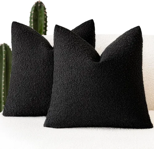 Miniatura 9 de Foindtower - Juego de 2 fundas decorativas de textura de bucle, fundas de almohada acentuadas, fundas de cojín sólidas, neutrales, para sofá, silla