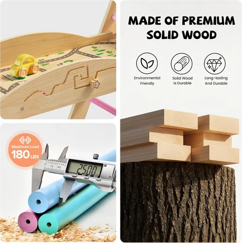 Miniatura 7 de Pikler - Juego de escalada triangular con cojín, juguetes de escalada plegables para interiores, gimnasio Montessori para niños pequeños, escalador