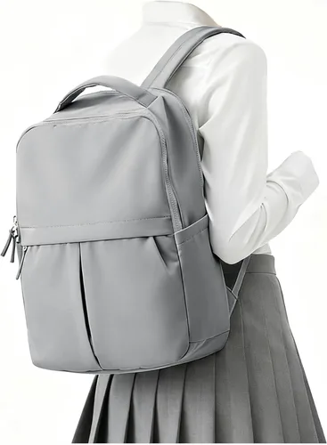 Miniatura 15 de Mochila pequeña para laptop para mujer, bolsa de computadora de 14 pulgadas con bolsillo trasero antirrobo oculto, mochila de viaje ligera