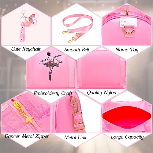 Miniatura 4 de Lindo Ballet Dance Bag Princess Mochila Rosa Bolso de hombro Niñas