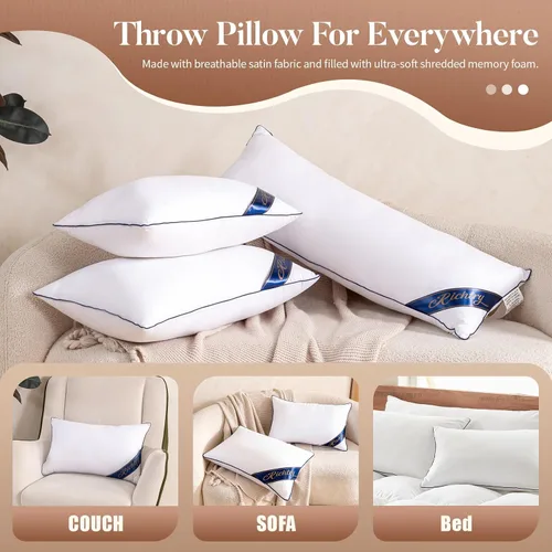 Miniatura 5 de Funda de cojín de espuma viscoelástica premium de 14 x 22 pulgadas - Cojín decorativo lumbar para sala de estar, sofá y sillón, 14 x 22 pulgadas