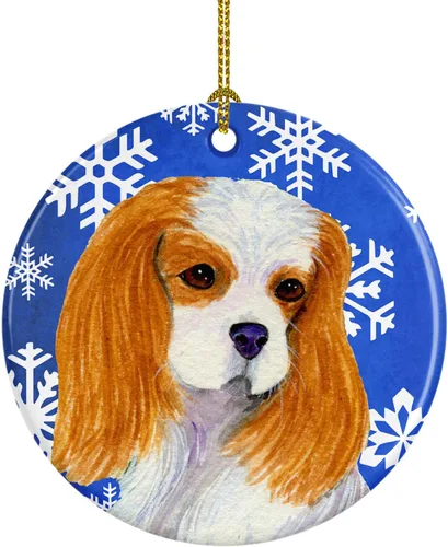 Miniatura 74 de Caroline's Treasures Cavalier Spaniel - Adorno de cerámica para colgar en el árbol de Navidad, para el hogar, Navidad, fiestas, regalo, 3 pulgadas