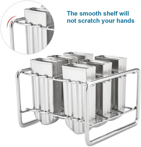 Miniatura 6 de Juego de 6, reutilizables de acero inoxidable para helados industriales para el hogar, cocina, bricolaje, herramienta para hacer hielo con bandeja