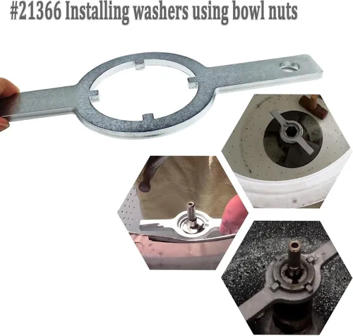 Miniatura 3 de 21366 Llave de tuerca para lavadora Kenmore/Whirlpool HD Tub Nut - TB123A Llave de tuerca compatible para lavadora y llave para lavadora (1 paquete)