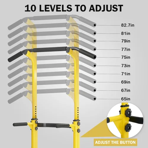 Miniatura 5 de SogesPower Power Tower Estación de Fondos Barra de Dominadas para Gimnasio en Casa con Altura Ajustable Equipo de Entrenamiento de Fuerza, Estación