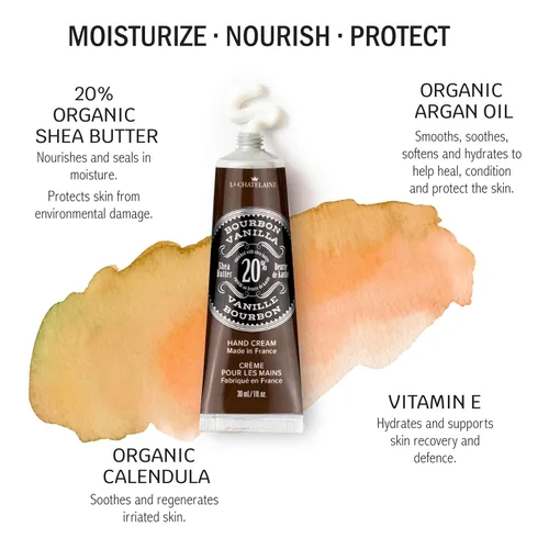 Miniatura 2 de La Chatelaine 20% Crema de manos con manteca de karité Tamaño de viaje, para hombres, unisex, aceite de argán orgánico, hidratante, nutritivo
