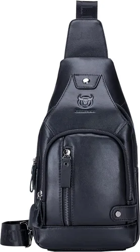 Miniatura 59 de LUKZIJAES Bolso bandolera de cuero genuino para hombre