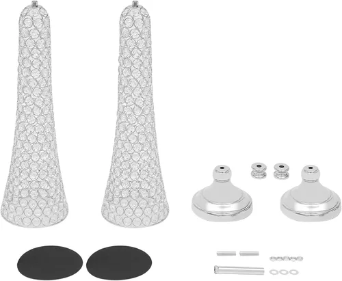 Miniatura 7 de 2 floreros de cristal para flores artificiales, centro de mesa decorativo de 22 pulgadas para boda, soporte de flores de cristal para aniversario