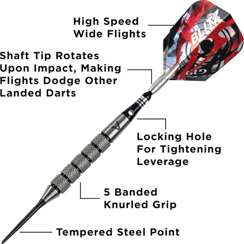 Miniatura 3 de Viper Blitz - Dardos con punta de acero de tungsteno 95% con estuche de almacenamiento/viaje