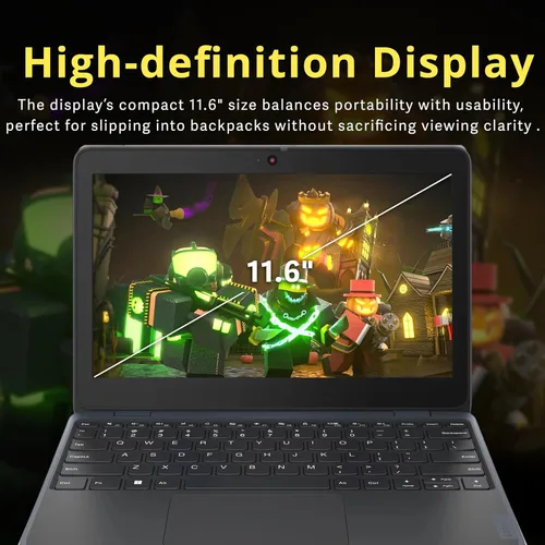 Miniatura 4 de Lenovo Laptop HD de 100 W Gen 4 de 11.6 pulgadas, procesador Intel N100, 4 GB LPDDR5, almacenamiento de 1.12 TB (128 GB SSD + 1 TB Docking Station)