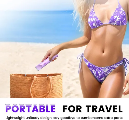 Miniatura 6 de Recortadora de bikini para mujer, maquinilla de afeitar eléctrica 2 en 1 con doble cabeza, IPX7 impermeable para cabello púbico, piernas, axilas
