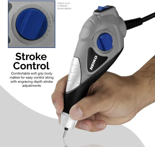 Miniatura 3 de NEIKO 10576A Herramienta de grabado eléctrico de mano, herramienta de grabado, 120 V, punta de carburo de tungsteno, bolígrafo de grabado eléctrico