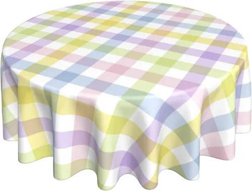 Miniatura 24 de 4th of July Tablecloth Square 60x60 Inch,Red White Buffalo Plaid Check Blue Patriotic Stars Table Cloth,Stain Resistance Polyester Independence Day